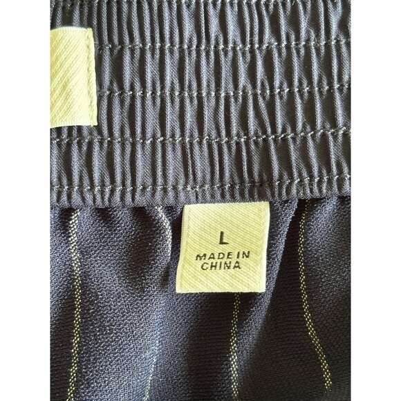 Babaton Womens Navy Striped Elastic Waist Wide-Leg Pants Size L - Picture 4 of 13